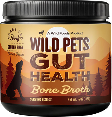 Wild Foods Dog Bone Broth Powder  100% Natural & 16Oz Us Made Bone Broth For Dogs Support Digestion, Gut & Joint Health  Non Fillers Rich In Gelatin, Glutamine & Proline