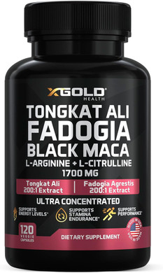 X Gold Health Tongkat Ali, Fadogia Agrestis, Black Maca, L-Arginine & L-Citrulline: Boost Energy, Vitality, Performance, Muscle Recovery & Balance  Premium Wellness Support For Men & Women