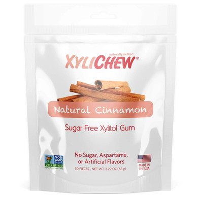 Xylichew 100% Xylitol Chewing Gum - Non Gmo, Non Aspartame, Gluten Free, And Sugar Free Gum - Natural Oral Care, Relieves Bad Breath And Dry Mouth - Cinnamon, 500 Count