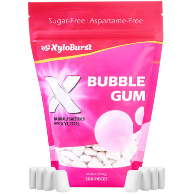 Xyloburst Gum | Xylitol Chewing Gum | Sugar Free, Gluten Free, Keto Friendly | Aspartame Free Gum For Oral Health | Spearmint | 500-Count Bag