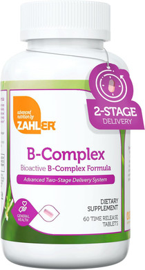 Zahler B-Complex Vitamins For Women & Men - Vitamin B Complex - B Vitamins Complex With B1 B2 B3 B5 B6 B7 B9 B12 - Advanced 2-Stage Delivery System - Gluten Free Kosher Non-Gmo Vit B (120 Tablets)