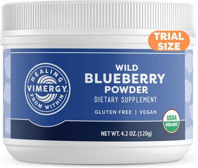 Vimergy Wild Blueberry Powder –Protects Brain Health* - Supports Cardiovascular Function* – Organic, Vegan & Gluten-Free – Trial Size