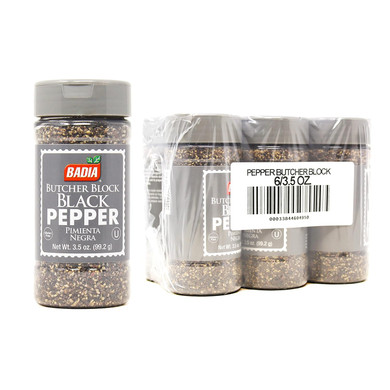 Badia Black Pepper Butcher Block, 3.5 Ounce (Pack Of 6)
