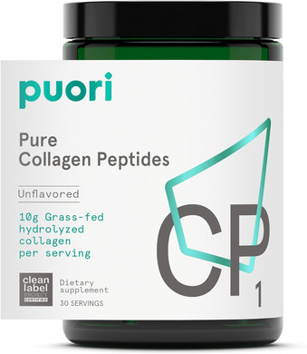 Puori Pure Collagen Peptides Powder, Unflavored - 10g of Grass-Fed Hydrolyzed Bovine Collagen Supports Skin Health, Hair & Nail Strength, Joint Pain & Mobility Support - 30 Servings