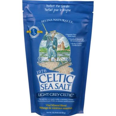 Light Grey Celtic Sea Salt 1 Pound Resealable Bag  Additive-Free, Delicious Sea Salt, Perfect For Cooking, Baking And More - Gluten-Free, Non-Gmo Verified, Kosher And Paleo-Friendly
