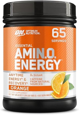 Optimum Nutrition Amino Energy - Pre Workout with Green Tea, BCAA, Amino Acids, Keto Friendly, Green Coffee Extract, Energy Powder - Orange Cooler Packaging May Vary)