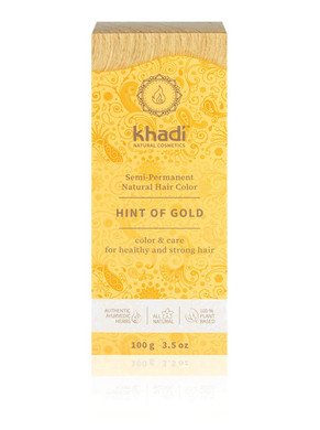 Khadi Hint Of Gold Natural Hair Color, Plant Based Hair Dye For A Shimmering Hint Of Gold, 100% Herbal, Vegan, Ppd & Chemical Free, Natural Cosmetic For Healthy Hair 3.5Ozhint Of Gold