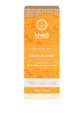 Khadi Light Blonde Natural Hair Color, Plant Based Hair Dye For Cool Blonde To Warm Golden Honey, 100% Herbal, Vegan, Ppd & Chemical Free, Natural Cosmetic For Healthy Hair 3.5Oz