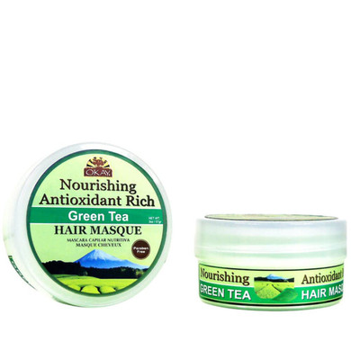 Okay | Green Tea Nourishing Antioxidant Rich Hair Masque | For All Hair Types & Textures | Revitalize - Rejuvenate - Restore | With Tea Tree Oil | Free Of Paraben, Silicone, Sulfate | 2 Oz