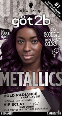 Got2B Metallics Permanent Hair Color, M64 Purple Night Charcoalpurple Night