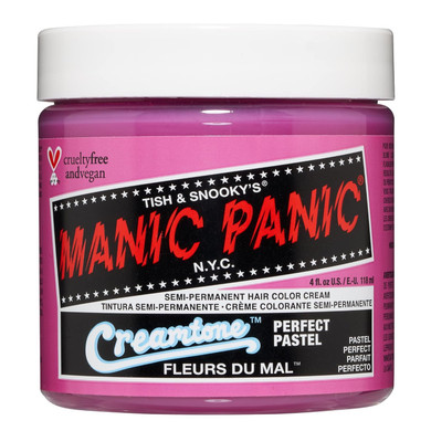Manic Panic Fleurs Du Mal Pastel Pink Hair Dye - Creamtone - Semi-Permanent Pastel Pink Hair Color - Vegan, Ppd & Ammonia-Free (4Oz)Fleurs Du Mal