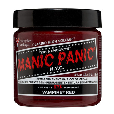Manic Panic Vampire Red Hair Dye - Classic High Voltage - Semi Permanent Deep, Blood Red Hair Color - Vegan, Ppd And Ammonia Free (4Oz)Vampire Red