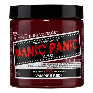Manic Panic Vampire Red Hair Dye - Classic High Voltage - Semi Permanent Deep, Blood Red Hair Color - Vegan, Ppd And Ammonia Free (8Oz)