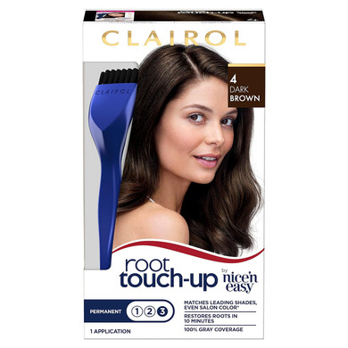 Clairol Root Touch-Up By Nice'N Easy Permanent Hair Dye, 4 Dark Brown Hair Color, Pack Of 14 Dark Brown1.1 Fl Oz (Pack Of 1)
