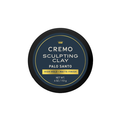 Cremo Premium Barber Grade Hair Styling Palo Santo (Reserve Collection) Sculpting Clay, High Hold, Matte Finsh, 4 Oz