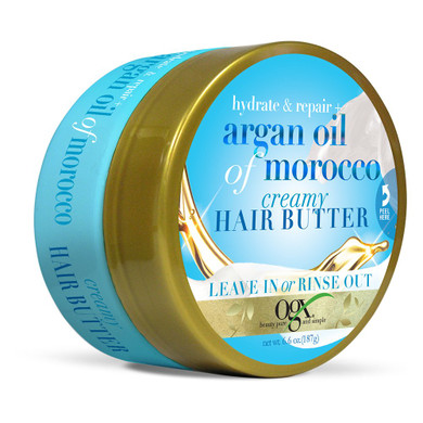 Ogx Hydrate & Repair + Argan Oil Of Morocco Creamy Hair Butter, Deep Moisturizing Leave-In Or Rinse Treatment For Dry Hair, Paraben-Free, Sulfated-Surfactant Free, 6.6 Oz4.12 Pound (Pack Of 1)
