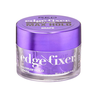 Red By Kiss Edge Fixer 24 Hour Maximum Hold Edge Wax No Flaking Biotin B7 Infused Hair Gel 1.01 Fl.Oz (Grape)Grape