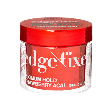 Red By Kiss Edge Fixer Hair Shine Gel, 24 Hour Max Hold, Non-Flaking, Biotin B7 Infused, Natural Styling, Professional Edge Control Wax, Perfect For Braiding (Red Apple)