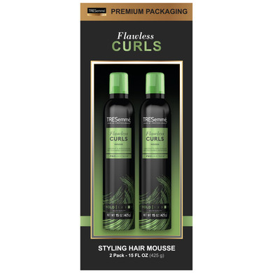 Tresemmã£Â© Flawless Curls Mousse With Coconut And Avocado Oil, Provides Extra Hold In A Lightweight Formula, Paraben Free And Alcohol Free, Leaves Curls Soft & Bouncy, 2 Pk - 15 Oz Each