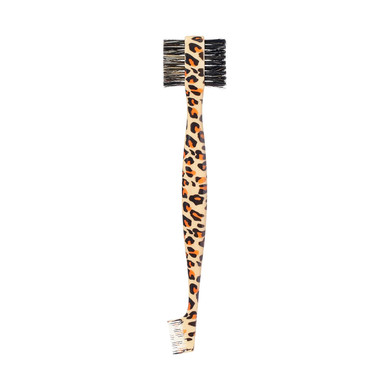 Red By Kiss Dual Edge Brush 3 In 1 Edge Brush Comb Soft And Hard Board Bristles (Leopard)