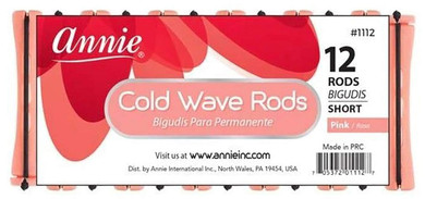 Annie- Short Cold Wave Rods With Rubber Band - Hair Curling And Perm Styling - Pink - Set Of (3) Packs Of 12 (36 Pieces)Pink