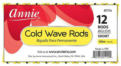 Annie Short Cold Wave Rods With Rubber Band For Hair Curling And Perm Styling - Yellow - Set Of 3 Packs Of 12 (36 Pieces)Yellow