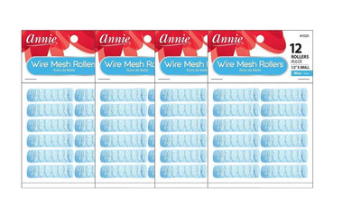 Annie Wire Mesh Rollers #1021, 12 Count Blue X-Small 1/2 Inch (4 Pack)