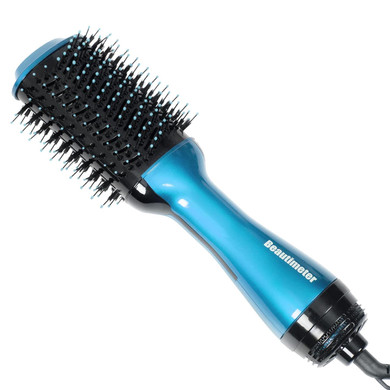 Beautimeter Hot Air Brush, 3 In 1 Hair Dryer Brush For Styling And Frizz Control, Negative Ionic Blow Hair Dryer And Volumizer, Turquoise Blueturquoise Blue