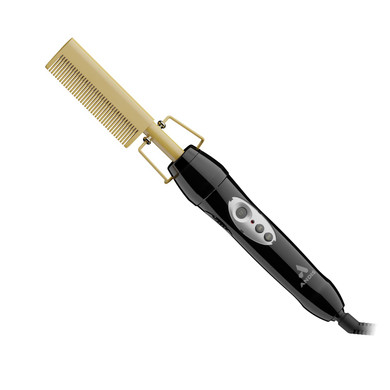 Andis 38335 Professional Heat Ceramic Press Comb For Hair, Straightener - 450F High Heat With Dual Voltage - 20 Adjustable Heat-Settings, 30 Min Auto Shut-Off, Goldceramic Gold