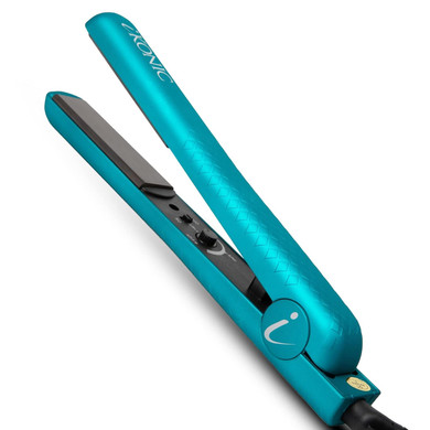 Ikonic Hair Straightener Ceramic Flat Iron Professional No Damage Hair Straightener Infrared Hair Flat Iron, Temperature Control, Hair Straightener And Curler 2 In 1, Swivel Cord, Dual-Voltage (Blue)Blue (Soft Touch)
