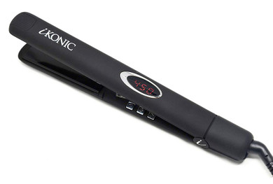 iKonic Tourmaline Ceramic Hair Straightener  Infrared Flat Iron with Digital Temperature Control Smooths, Styles All Hair  Easy to Use Anti Frizz Hair Products for Women, Men  Supernova BlackBlack