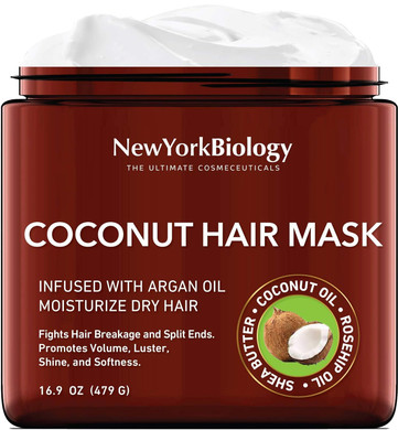 Coconut Hair Mask for Hair Growth and Volume - Infused with Argan Oil - Moisturizing and Deep Conditioning Dry Hair Treatment - Fights Breakages and Split Ends  Helps Restore Damaged Hair - 16 Oz