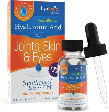 Synthovial Seven Hyalogic Hyaluronic Acid Liquid - Ha Joint Support - Vegan - 1 Oz (12 Pack)