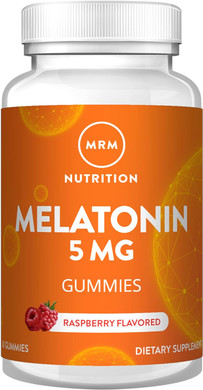 MRM Nutrition Melatonin Gummies | Fast Acting - Sleep Support* | Natural Raspberry Flavored | Gelatin Free | Non-GMO | Vegan + Gluten Free | 5 mg per Serving | 60 Servings