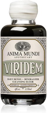 Anima Mundi Viridem Greens Detox Elixir - GI & Liver Detox Liquid Supplement, Natural Herb Cleanse with Chlorophyll, Moringa + Organic Chlorella - Add to Juice & Alkalizing Teas (4oz / 118ml)4 Fl Oz (Pack of 1)