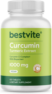 Curcumin 1000Mg (Turmeric)(120 Tablets) Made With Curcumin C3 Complex & Bioperine - Standardized To 95% Curcuminoids - Vegan