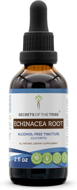 Secrets Of The Tribe Echinacea Root Alcohol-Free Liquid Extract, Responsibly Farmed Echinacea (Echinacea Purpurea) Dried Root Tincture Supplement (2 Fl Oz)