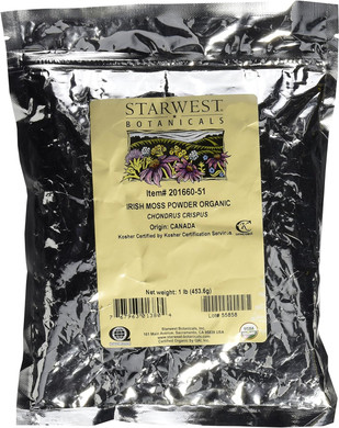 Starwest Botanicals Organic Irish Moss Powder, 1 Pound