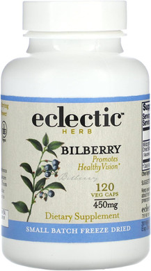 Eclectic Institute Raw Fresh Freeze-Dried Non-Gmo Bilberry | 120 Ct (400 Mg)Blue
