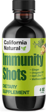 California Natural Immunity Shots 4Oz Bottle Opti-Zinc, Organic Ginger Root, Oregano Oil - Potent & Pure Immune System Booster - Immune System Support - 4Oz