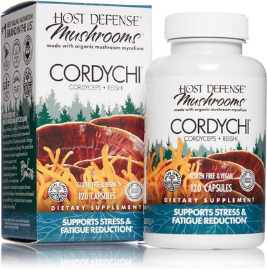 Host Defense, CordyChi Capsules, Support Stress and Fatigue Reduction, Mushroom Mycelium Supplement with Cordyceps and Reishi, Unflavored, 120 Count (Pack of 1)120 Count (Pack of 1)