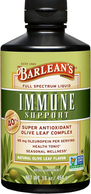 Barlean'S Olive Leaf Complex Liquid Immune Support Supplement With 95Mg Oleuropein Antioxidants For Seasonal Wellness, Heart Health, & Immune System Booster, 16 Ounce