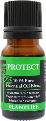 Plantlife Protect Aromatherapy Essential Oil Blend - Straight From The Plant 100% Pure Therapeutic Grade - No Additives Or Fillers - Made In California 10 Ml