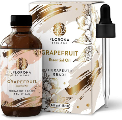 Florona Grapefruit Essential Oil 100% Pure & Natural - 4 Fl Oz, Therapeutic Grade For Hair, Face & Skin Care, Diffuser Aromatherapy, Massage