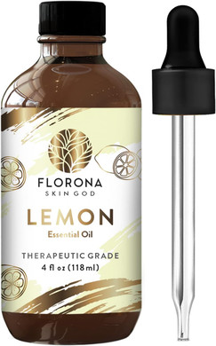 Florona Lemon Essential Oil 4Oz- 100% Pure Therapeutic Grade For Aromatherapy Diffuser And For Stress Relief, Relaxation & Sleep - Large Bottle With Gift Box (Lemon, 4 Ounce)