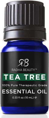 Radha Beauty Tea Tree Essential Oil 10Ml - 100% Pure & Natural Premium Melaleuca Therapeutic Grade - Great With Soaps, Shampoo, Body Wash, Aromatherapy