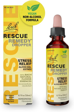 Rescue Bach Remedy Dropper 10Ml, Natural Stress Relief, Homeopathic Flower Essence, Vegan, Gluten & Sugar-Free, Non-Habit Forming (Non-Alcohol Formula)