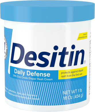 Desitin Daily Defense Baby Diaper Rash Cream With 13% Zinc Oxide, Barrier Cream To Treat, Relieve & Prevent Diaper Rash, Hypoallergenic, Dye-, Phthalate- & Paraben-Free, 16 Oz