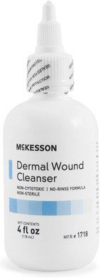 McKesson Dermal Wound Cleanser, Non-Sterile, Non-Cytotoxic, Rinse-Free Formula, 8 fl oz, 12 Count