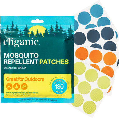 Cliganic Mosquito Repellent Stickers (180 Pack) - Patches For Kids & Adults, Natural Deet-Free, Citronella Essential Oil Infused180 Count (Pack Of 1)